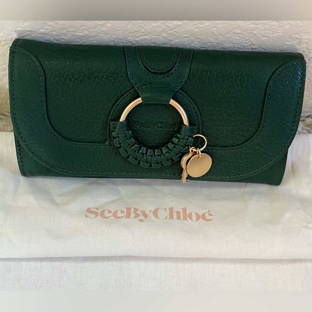 NWT See By Chloe Hana Green Leather Wallet